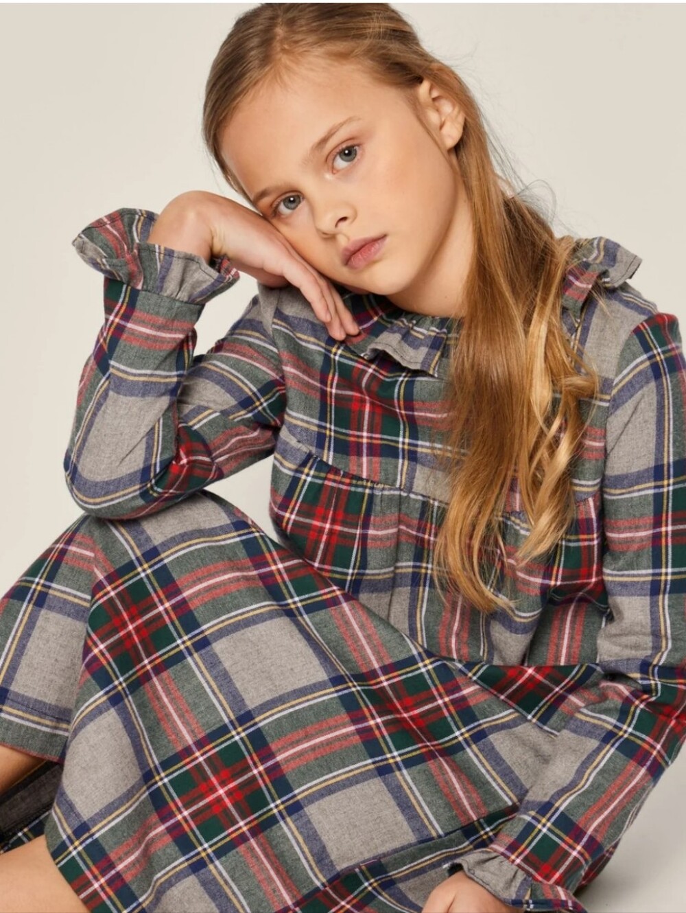 Petite Plume Girls Brushed Twill Scarlett Nightgown Westminster Tartan 8